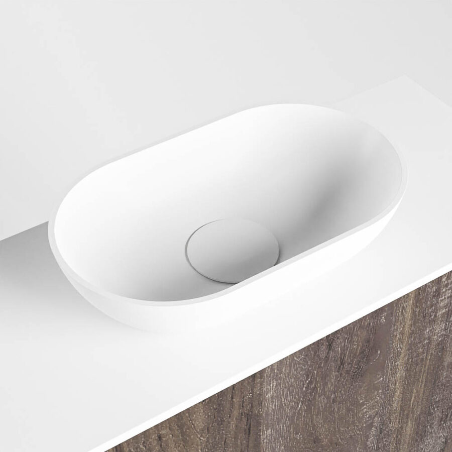 MONDIAZ FOWY toiletmeubel 120cm kleur dark brown. Waskom positie rechts kleur talc | talc. Met 1 kraangat - Afbeelding 7