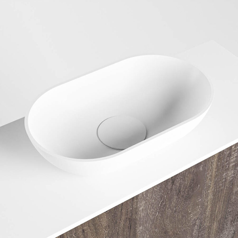 MONDIAZ FOWY toiletmeubel 120cm kleur dark brown. Waskom positie rechts kleur talc | talc. Zonder kraangat - Afbeelding 7