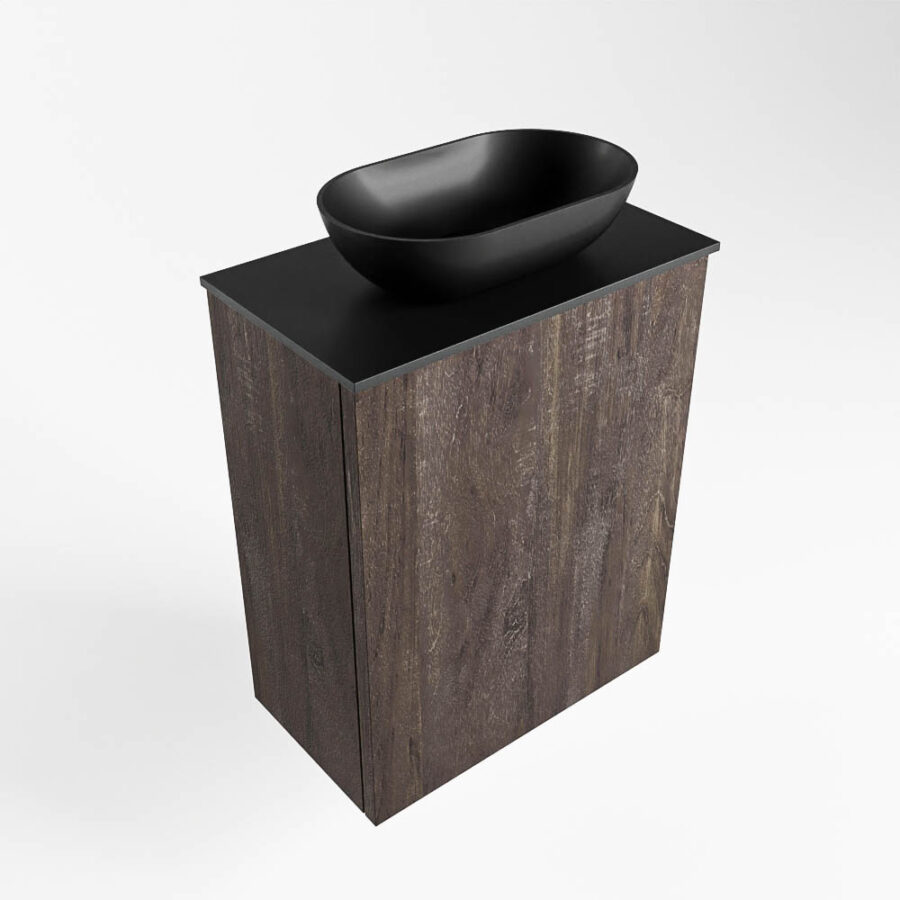 MONDIAZ FOWY toiletmeubel 40cm kleur dark brown. Waskom positie midden kleur urban | urban. Zonder kraangat - Afbeelding 4