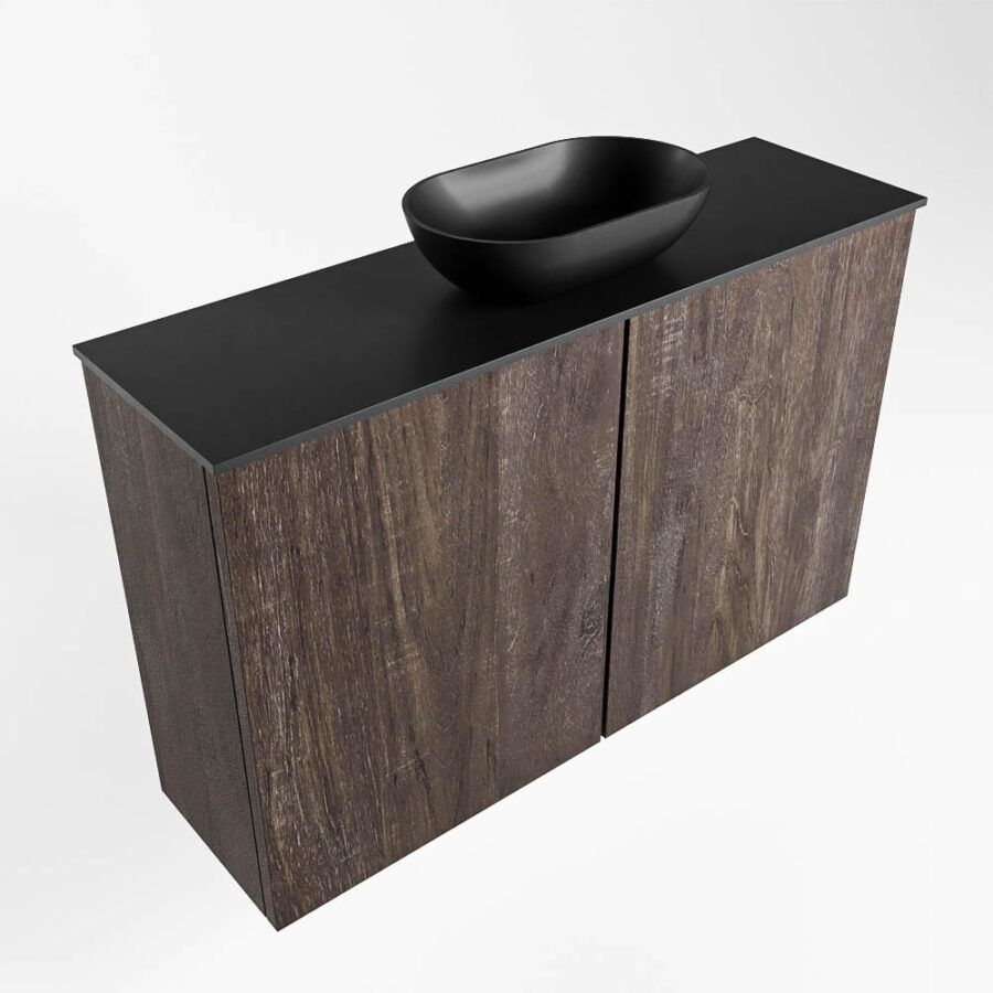 MONDIAZ FOWY toiletmeubel 80cm kleur dark brown. Waskom positie midden kleur urban | urban. Zonder kraangat - Afbeelding 4