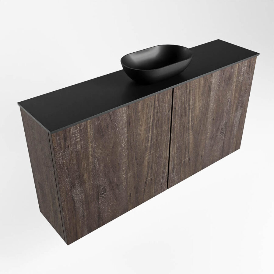 MONDIAZ FOWY toiletmeubel 100cm kleur dark brown. Waskom positie midden kleur urban | urban. Met 1 kraangat - Afbeelding 4