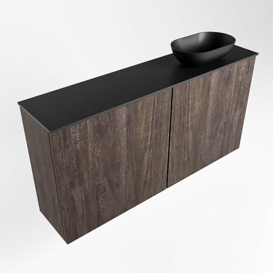 MONDIAZ FOWY toiletmeubel 100cm kleur dark brown. Waskom positie rechts kleur urban | urban. Met 1 kraangat - Afbeelding 4