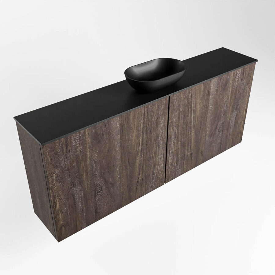MONDIAZ FOWY toiletmeubel 120cm kleur dark brown. Waskom positie midden kleur urban | urban. Met 1 kraangat - Afbeelding 4