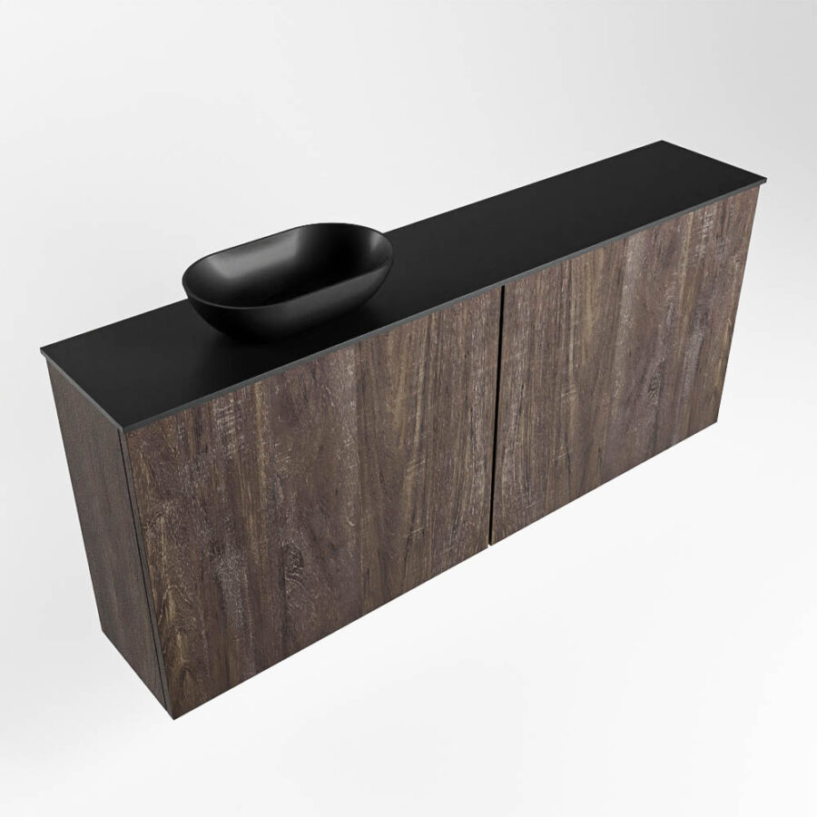 MONDIAZ FOWY toiletmeubel 120cm kleur dark brown. Waskom positie links kleur urban | urban. Met 1 kraangat - Afbeelding 4