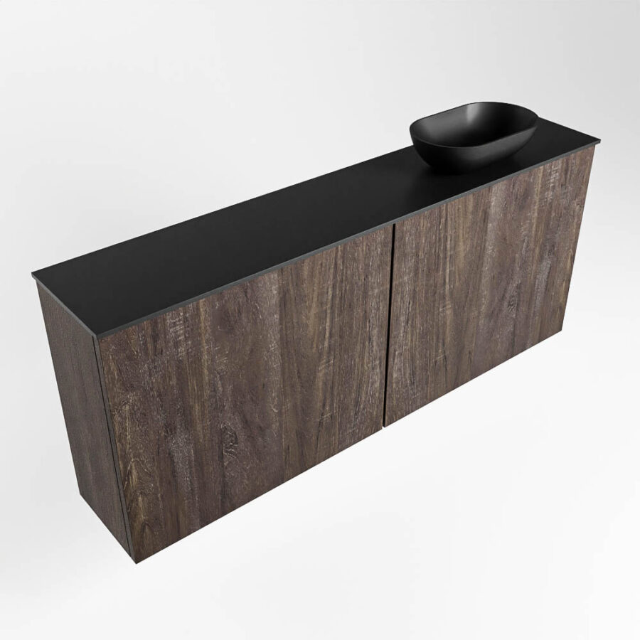 MONDIAZ FOWY toiletmeubel 120cm kleur dark brown. Waskom positie rechts kleur urban | urban. Met 1 kraangat - Afbeelding 4
