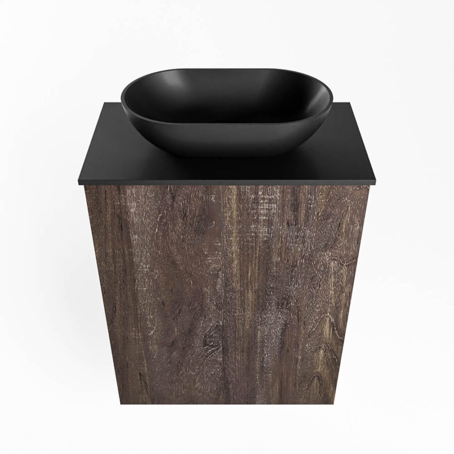 MONDIAZ FOWY toiletmeubel 40cm kleur dark brown. Waskom positie midden kleur urban | urban. Zonder kraangat - Afbeelding 5