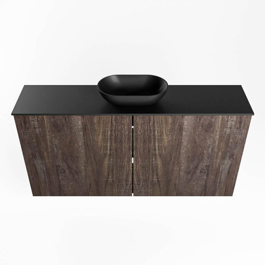 MONDIAZ FOWY toiletmeubel 100cm kleur dark brown. Waskom positie midden kleur urban | urban. Met 1 kraangat - Afbeelding 5