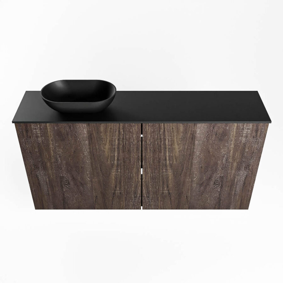MONDIAZ FOWY toiletmeubel 100cm kleur dark brown. Waskom positie links kleur urban | urban. Met 1 kraangat - Afbeelding 5