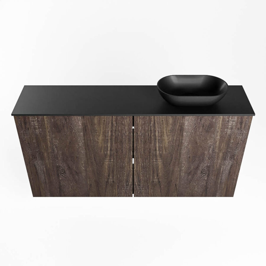MONDIAZ FOWY toiletmeubel 100cm kleur dark brown. Waskom positie rechts kleur urban | urban. Met 1 kraangat - Afbeelding 5