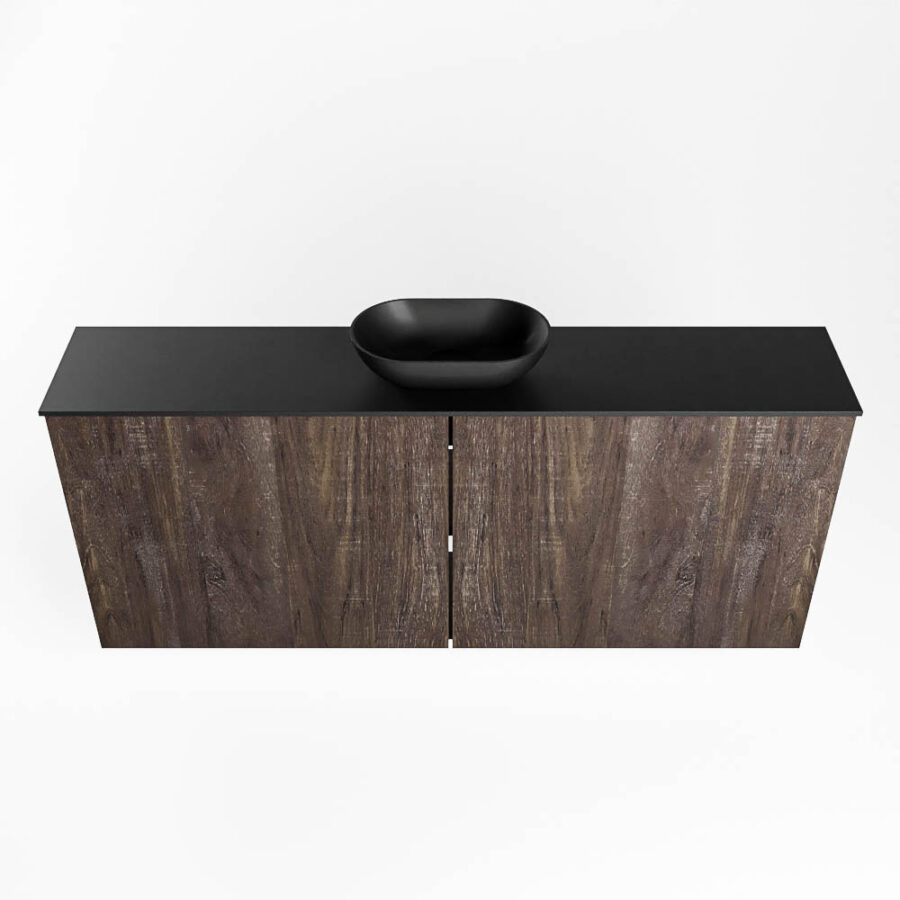 MONDIAZ FOWY toiletmeubel 120cm kleur dark brown. Waskom positie midden kleur urban | urban. Met 1 kraangat - Afbeelding 5