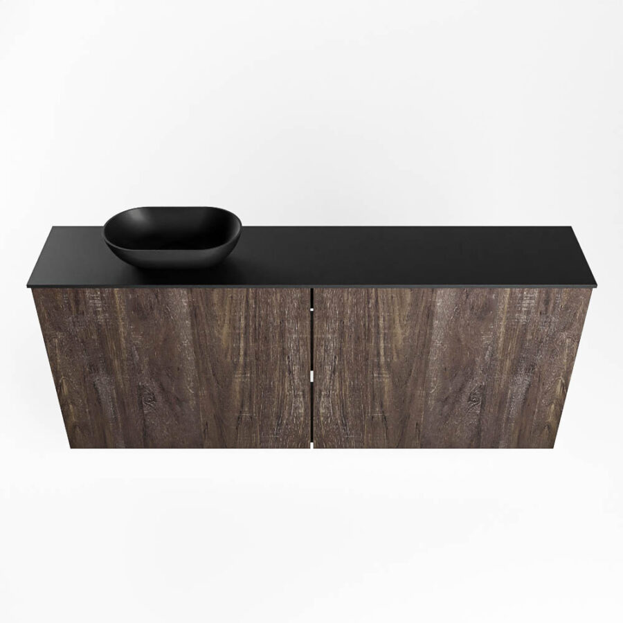 MONDIAZ FOWY toiletmeubel 120cm kleur dark brown. Waskom positie links kleur urban | urban. Met 1 kraangat - Afbeelding 5