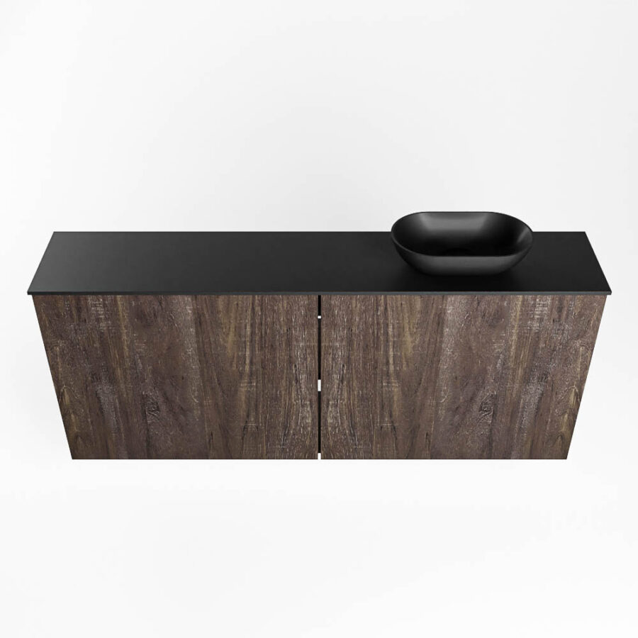 MONDIAZ FOWY toiletmeubel 120cm kleur dark brown. Waskom positie rechts kleur urban | urban. Met 1 kraangat - Afbeelding 5