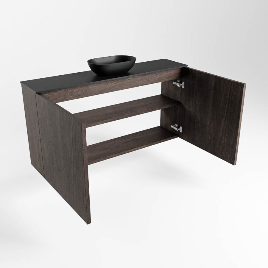 MONDIAZ FOWY toiletmeubel 100cm kleur dark brown. Waskom positie midden kleur urban | urban. Met 1 kraangat - Afbeelding 6