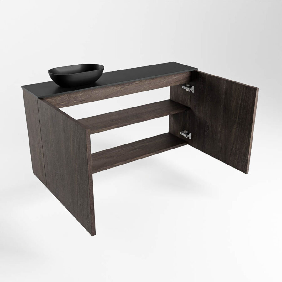 MONDIAZ FOWY toiletmeubel 100cm kleur dark brown. Waskom positie links kleur urban | urban. Met 1 kraangat - Afbeelding 6