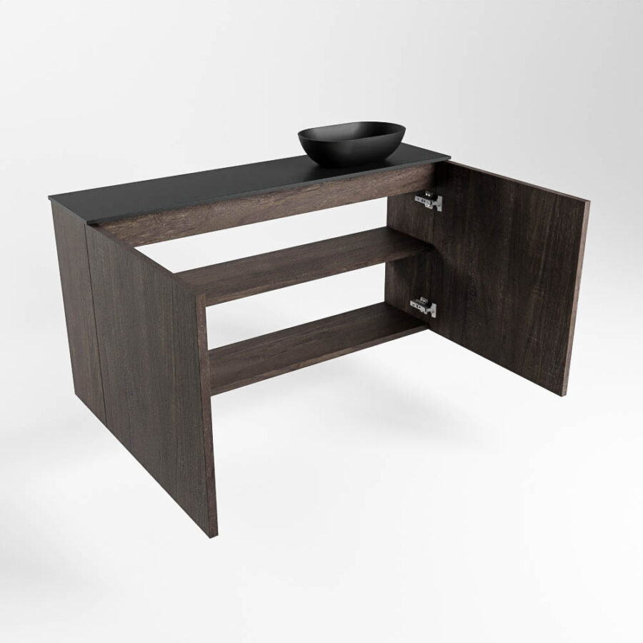 MONDIAZ FOWY toiletmeubel 100cm kleur dark brown. Waskom positie rechts kleur urban | urban. Met 1 kraangat - Afbeelding 6