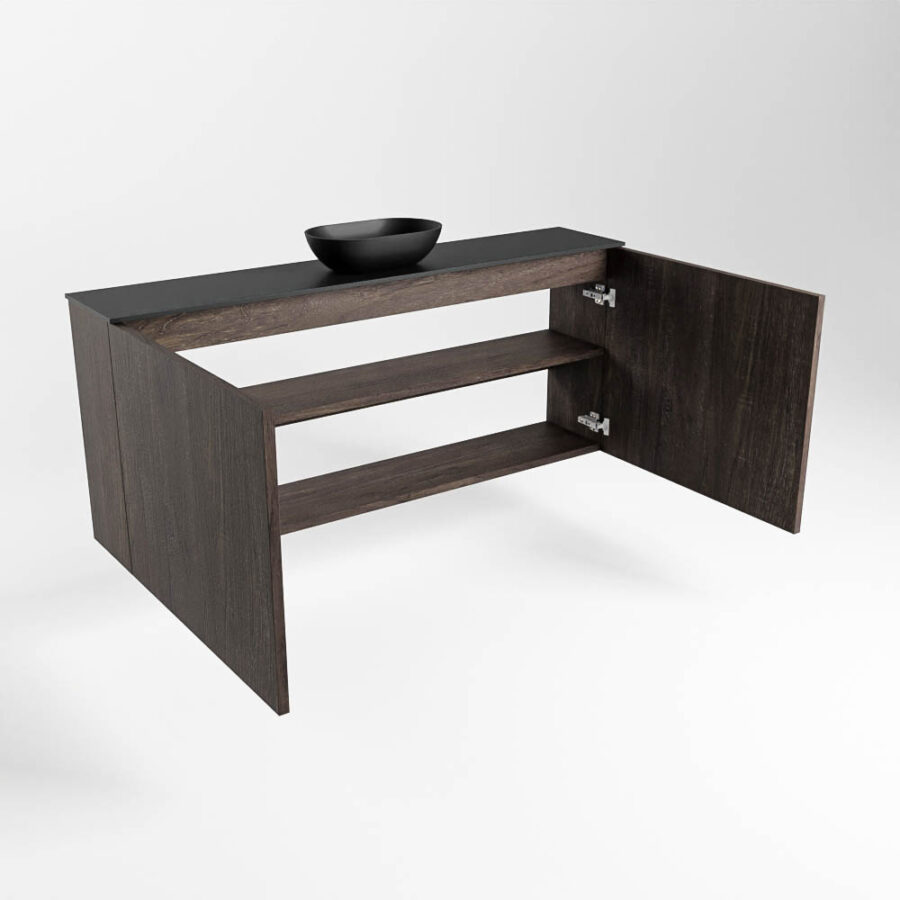 MONDIAZ FOWY toiletmeubel 120cm kleur dark brown. Waskom positie midden kleur urban | urban. Met 1 kraangat - Afbeelding 6