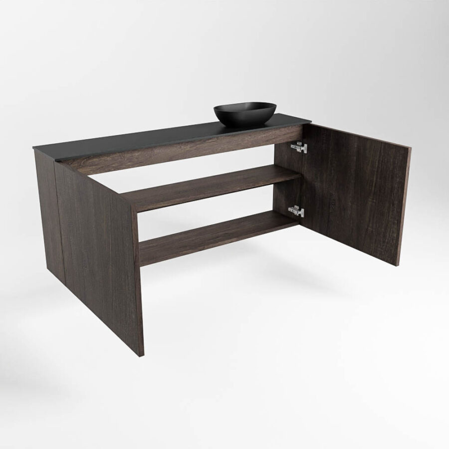 MONDIAZ FOWY toiletmeubel 120cm kleur dark brown. Waskom positie rechts kleur urban | urban. Met 1 kraangat - Afbeelding 6
