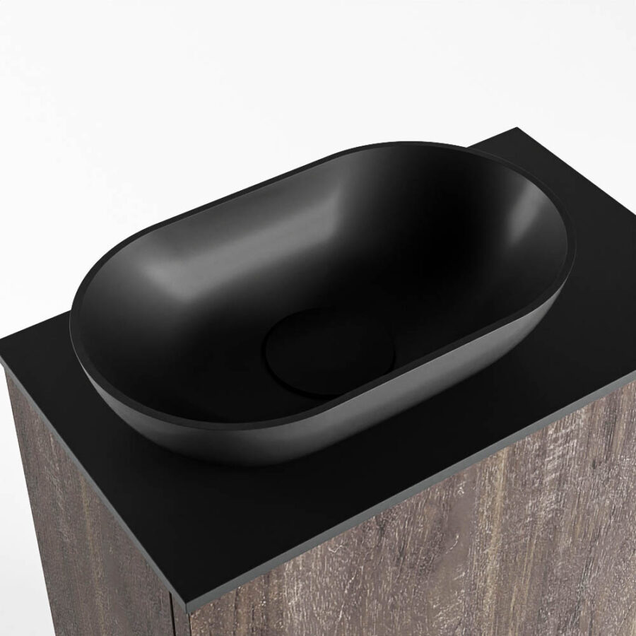 MONDIAZ FOWY toiletmeubel 40cm kleur dark brown. Waskom positie links kleur urban | urban. Met 1 kraangat - Afbeelding 7