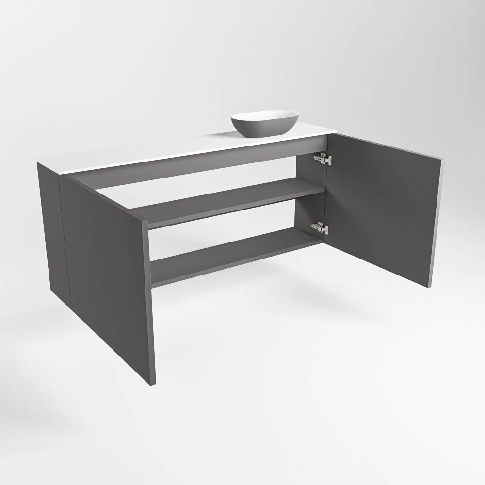 MONDIAZ FOWY toiletmeubel 120cm kleur dark grey. Waskom positie rechts kleur dark grey | talc. Zonder kraangat - Afbeelding 6