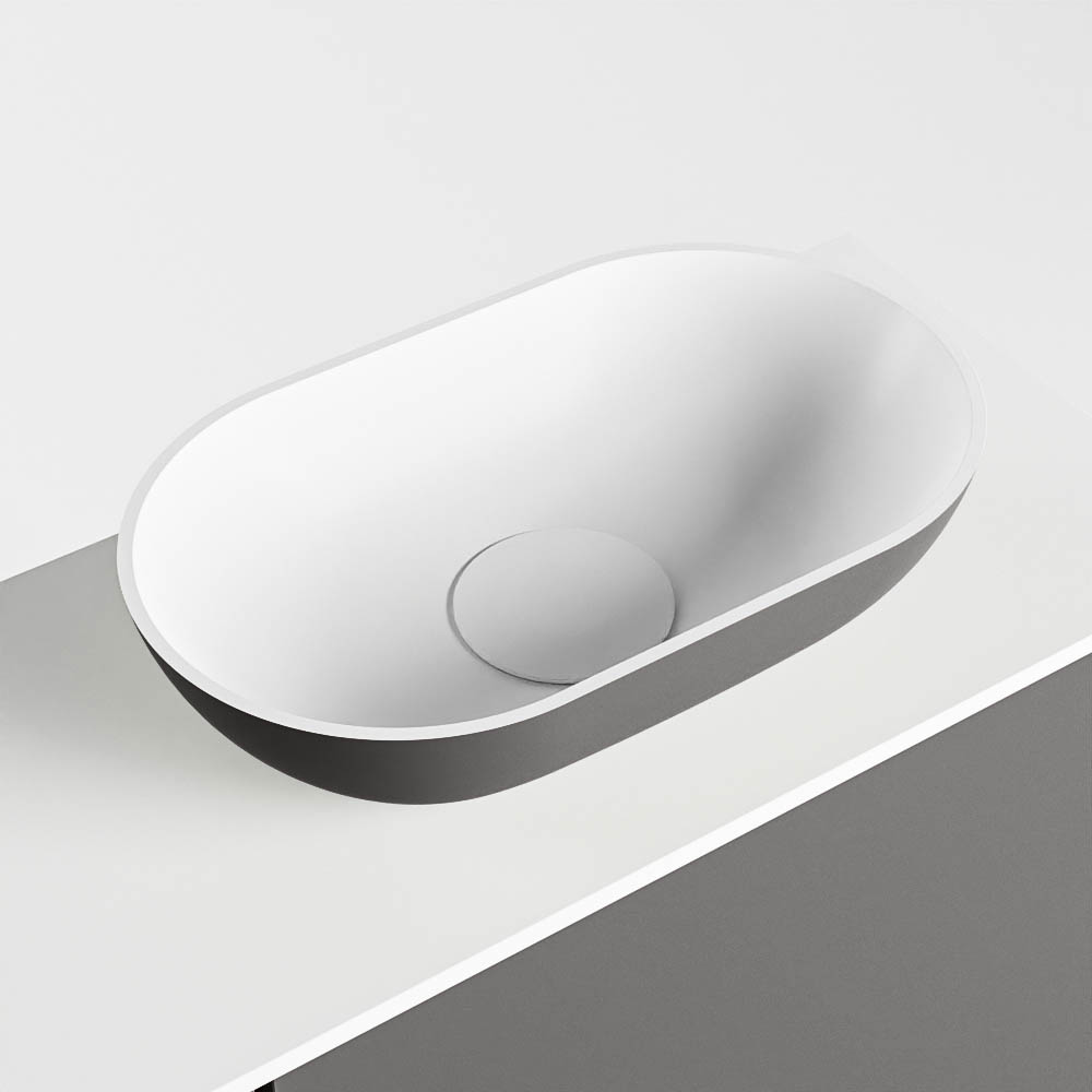 MONDIAZ FOWY toiletmeubel 80cm kleur dark grey. Waskom positie rechts kleur dark grey | talc. Zonder kraangat - Afbeelding 7