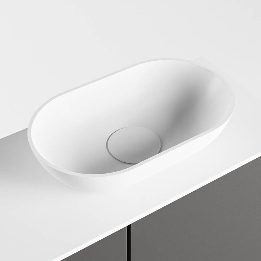 MONDIAZ FOWY toiletmeubel 60cm kleur dark grey. Waskom positie rechts kleur talc | talc. Zonder kraangat - Afbeelding 7