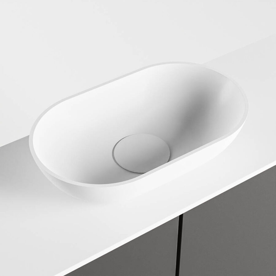 MONDIAZ FOWY toiletmeubel 80cm kleur dark grey. Waskom positie midden kleur talc | talc. Zonder kraangat - Afbeelding 7