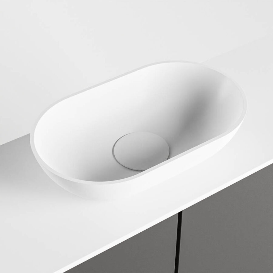 MONDIAZ FOWY toiletmeubel 100cm kleur dark grey. Waskom positie midden kleur talc | talc. Met 1 kraangat - Afbeelding 7