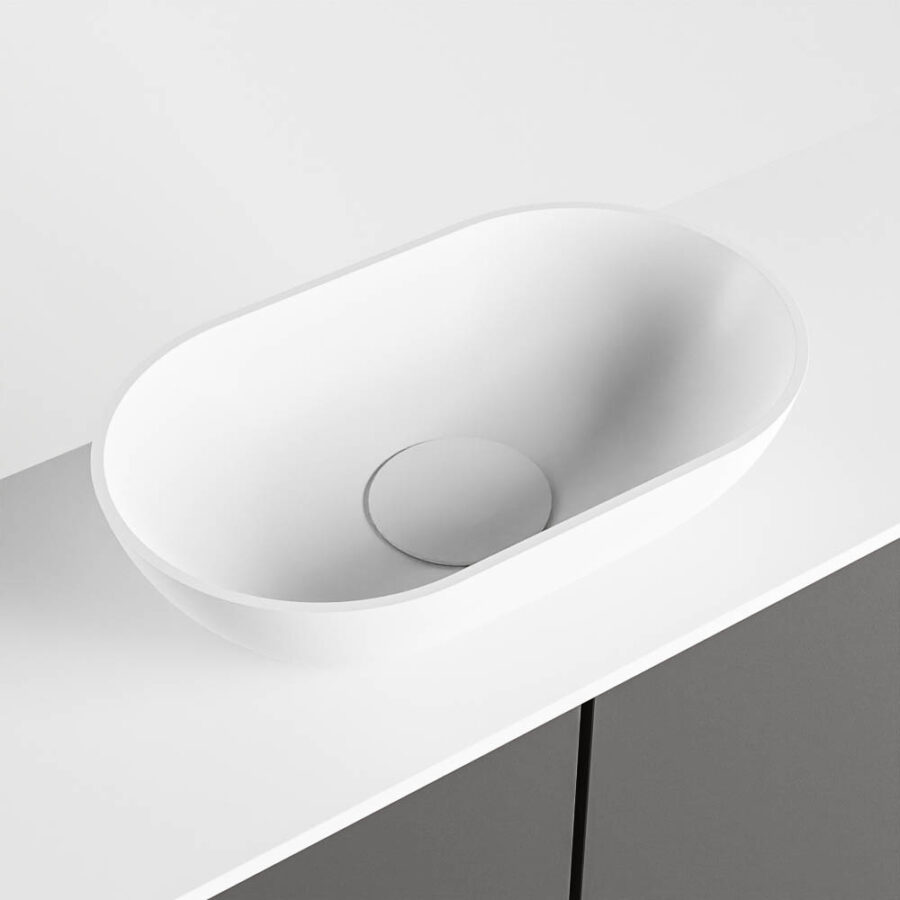 MONDIAZ FOWY toiletmeubel 100cm kleur dark grey. Waskom positie midden kleur talc | talc. Zonder kraangat - Afbeelding 7