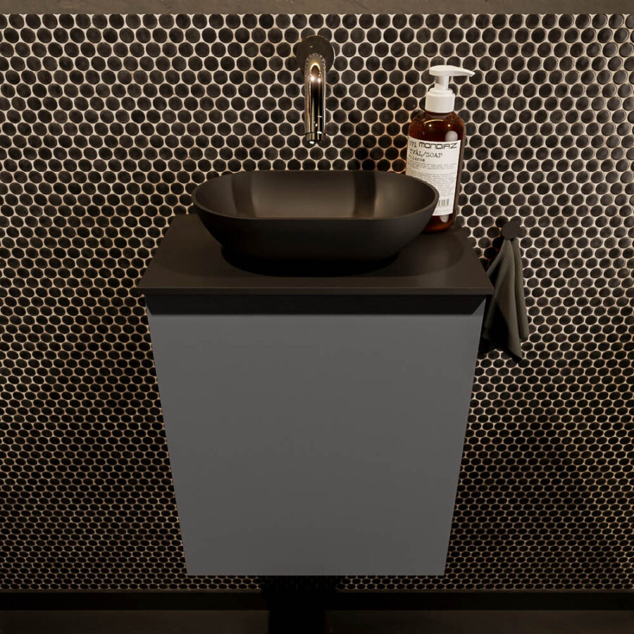 MONDIAZ FOWY toiletmeubel 40cm kleur dark grey. Waskom positie midden kleur urban | urban. Zonder kraangat - Afbeelding 2