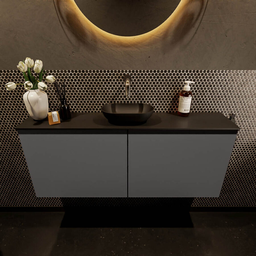 MONDIAZ FOWY toiletmeubel 120cm kleur dark grey. Waskom positie midden kleur urban | urban. Zonder kraangat - Afbeelding 2