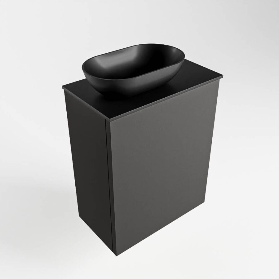 MONDIAZ FOWY toiletmeubel 40cm kleur dark grey. Waskom positie links kleur urban | urban. Met 1 kraangat - Afbeelding 4