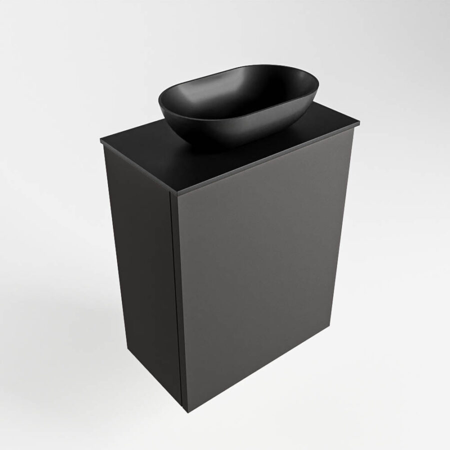MONDIAZ FOWY toiletmeubel 40cm kleur dark grey. Waskom positie midden kleur urban | urban. Zonder kraangat - Afbeelding 4