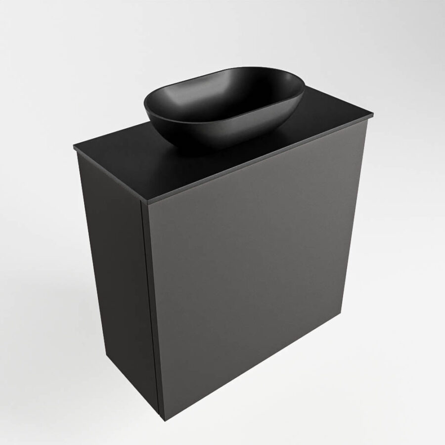 MONDIAZ FOWY toiletmeubel 50cm kleur dark grey. Waskom positie links kleur urban | urban. Met 1 kraangat - Afbeelding 4