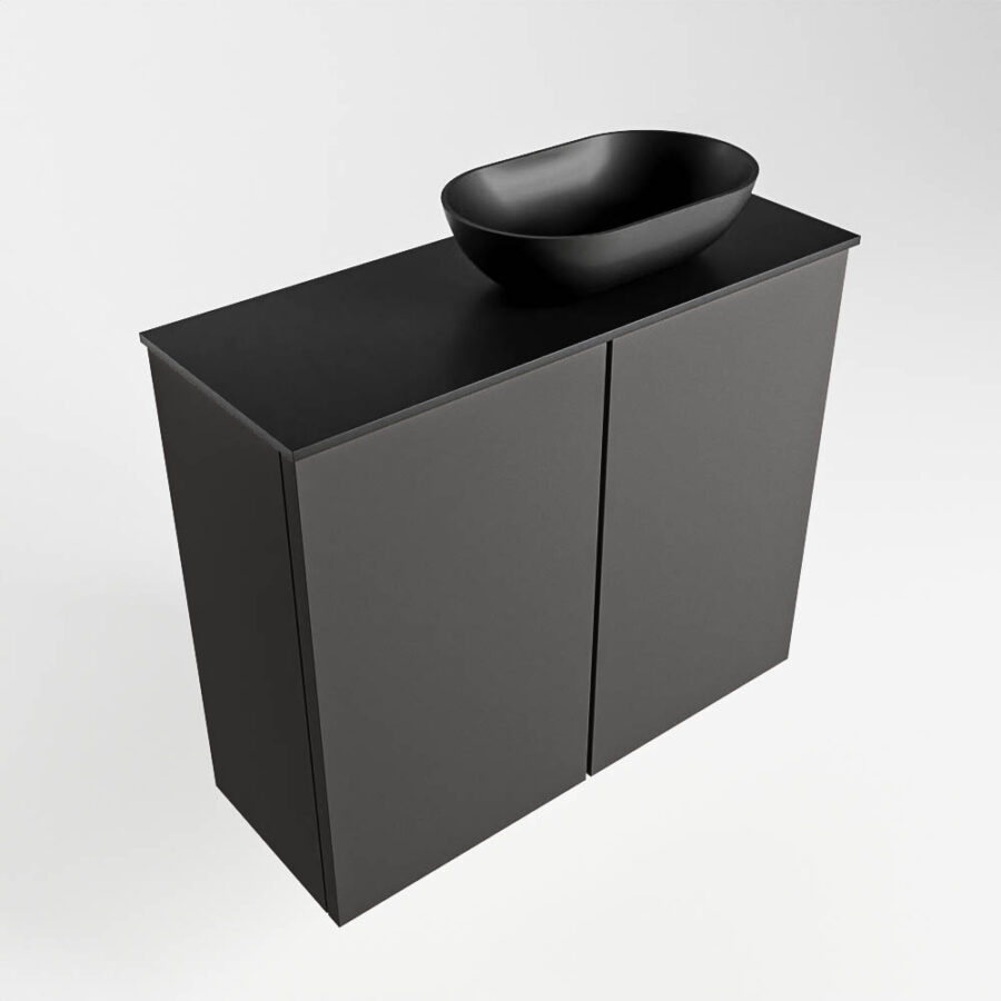 MONDIAZ FOWY toiletmeubel 60cm kleur dark grey. Waskom positie rechts kleur urban | urban. Zonder kraangat - Afbeelding 4