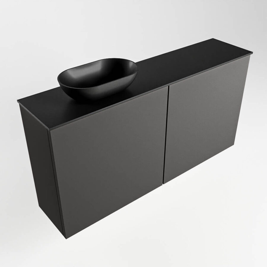 MONDIAZ FOWY toiletmeubel 100cm kleur dark grey. Waskom positie links kleur urban | urban. Met 1 kraangat - Afbeelding 4