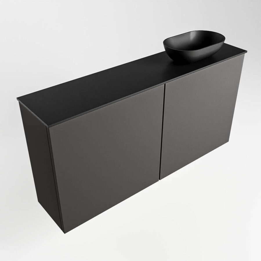 MONDIAZ FOWY toiletmeubel 100cm kleur dark grey. Waskom positie rechts kleur urban | urban. Met 1 kraangat - Afbeelding 4