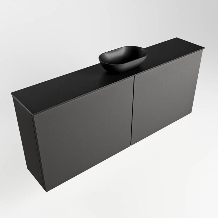 MONDIAZ FOWY toiletmeubel 120cm kleur dark grey. Waskom positie midden kleur urban | urban. Met 1 kraangat - Afbeelding 4