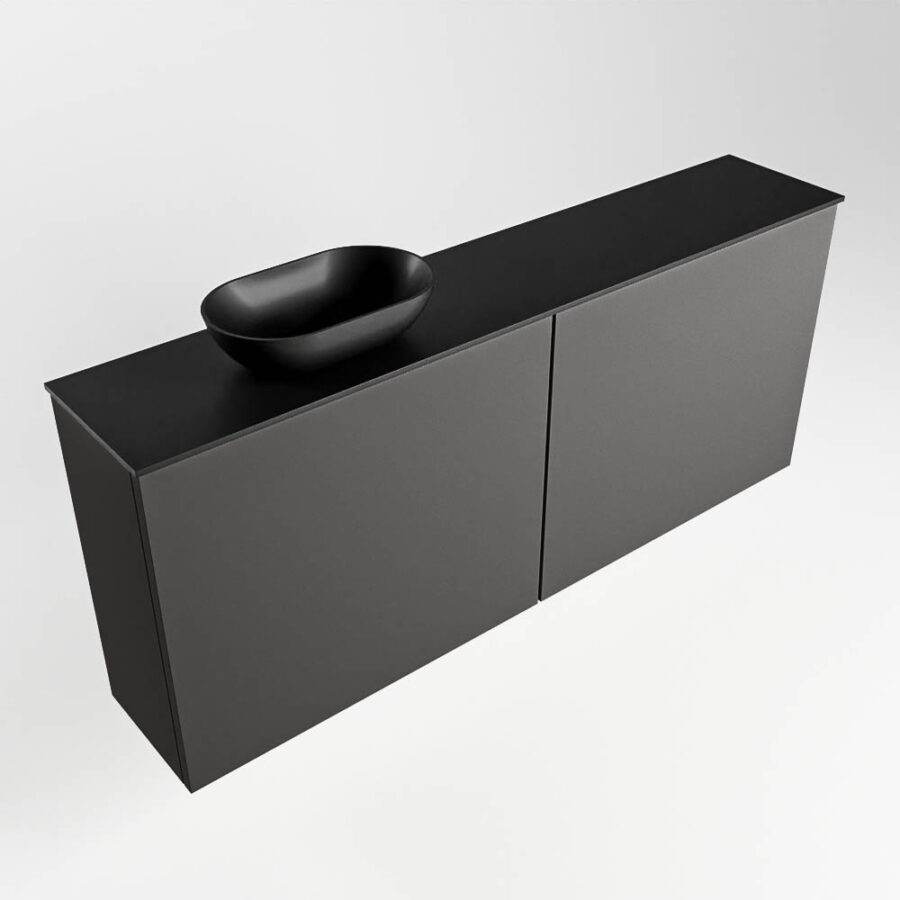 MONDIAZ FOWY toiletmeubel 120cm kleur dark grey. Waskom positie links kleur urban | urban. Met 1 kraangat - Afbeelding 4