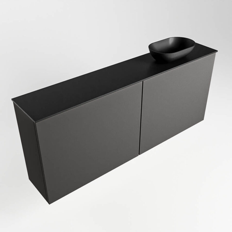MONDIAZ FOWY toiletmeubel 120cm kleur dark grey. Waskom positie rechts kleur urban | urban. Met 1 kraangat - Afbeelding 4