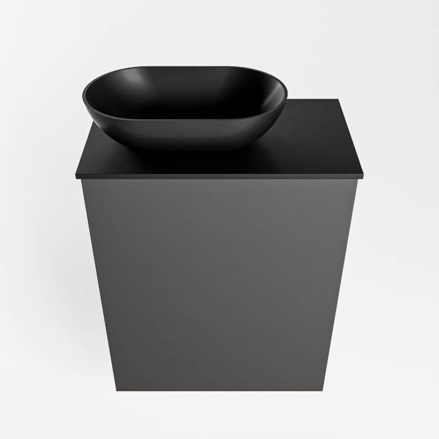 MONDIAZ FOWY toiletmeubel 40cm kleur dark grey. Waskom positie links kleur urban | urban. Met 1 kraangat - Afbeelding 5