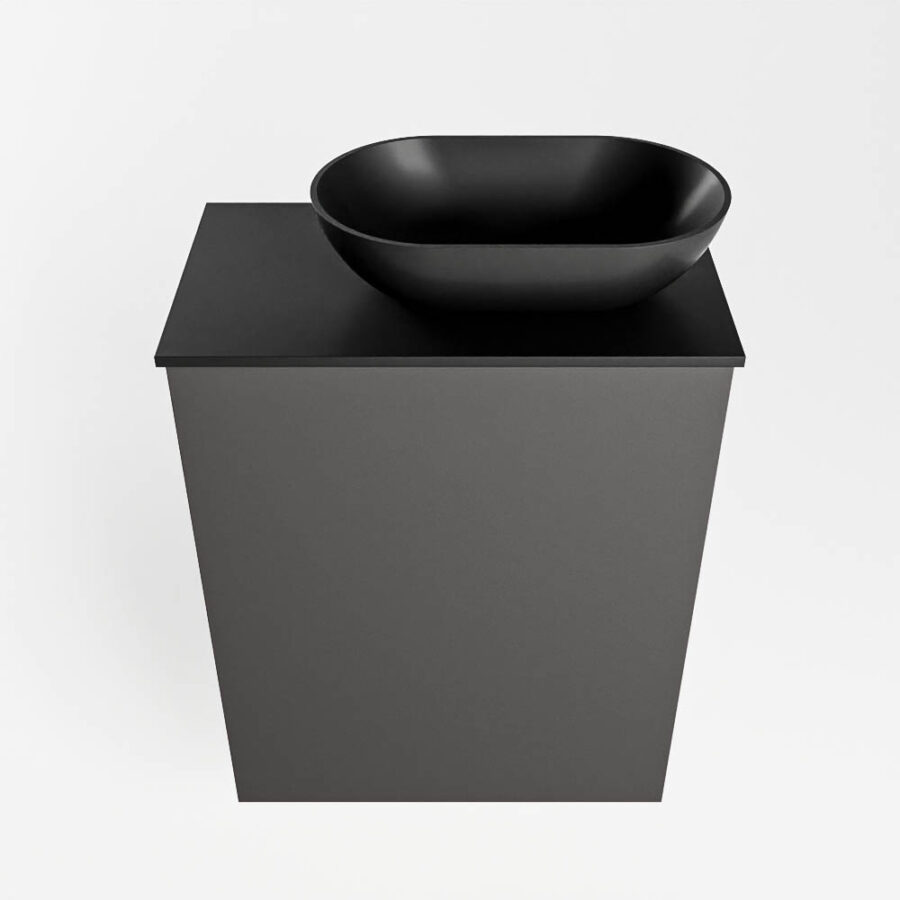MONDIAZ FOWY toiletmeubel 40cm kleur dark grey. Waskom positie rechts kleur urban | urban. Met 1 kraangat - Afbeelding 5