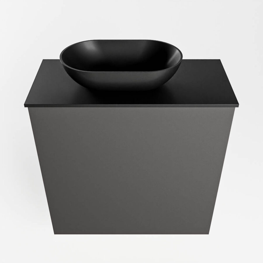 MONDIAZ FOWY toiletmeubel 50cm kleur dark grey. Waskom positie links kleur urban | urban. Met 1 kraangat - Afbeelding 5