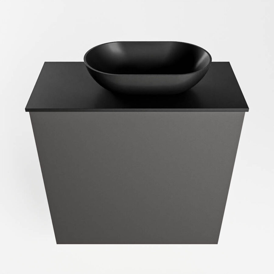 MONDIAZ FOWY toiletmeubel 50cm kleur dark grey. Waskom positie rechts kleur urban | urban. Met 1 kraangat - Afbeelding 5