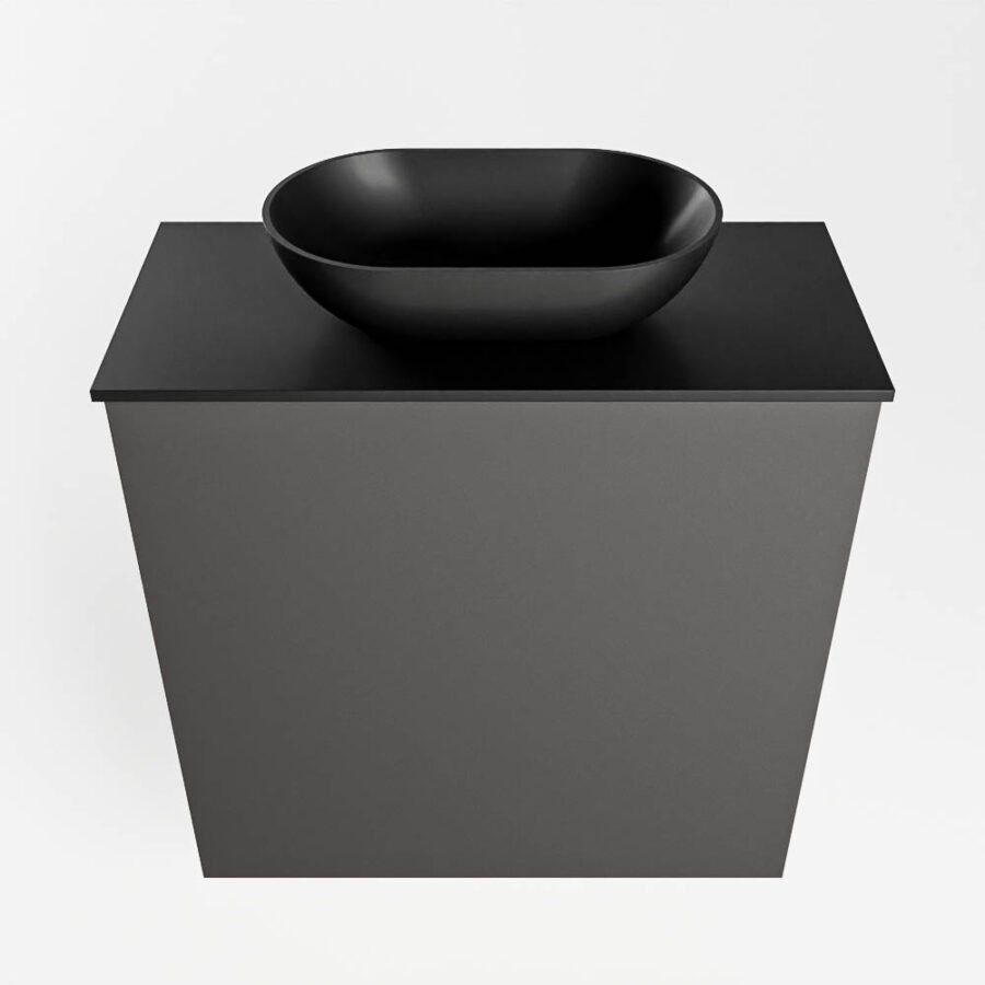 MONDIAZ FOWY toiletmeubel 50cm kleur dark grey. Waskom positie midden kleur urban | urban. Zonder kraangat - Afbeelding 5