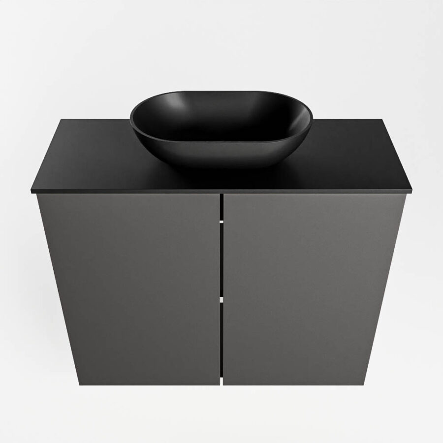 MONDIAZ FOWY toiletmeubel 60cm kleur dark grey. Waskom positie midden kleur urban | urban. Zonder kraangat - Afbeelding 5
