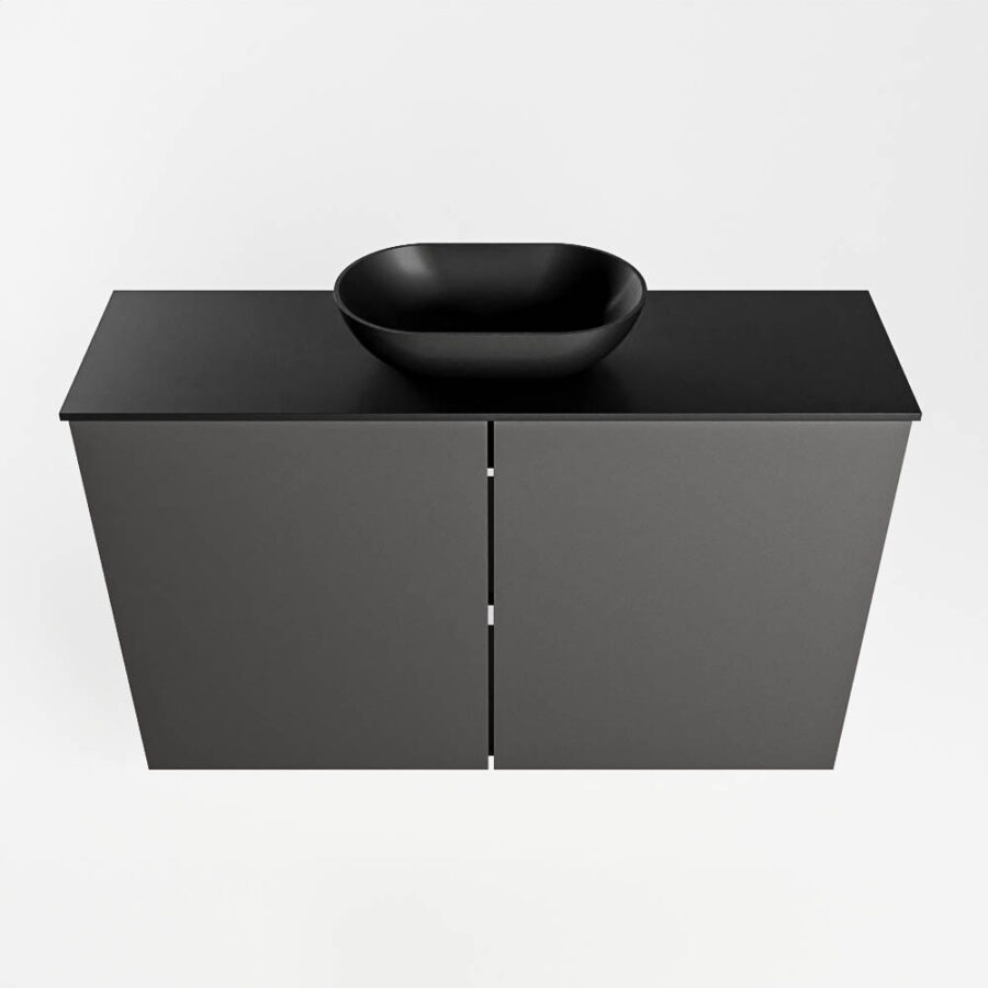 MONDIAZ FOWY toiletmeubel 80cm kleur dark grey. Waskom positie midden kleur urban | urban. Met 1 kraangat - Afbeelding 5