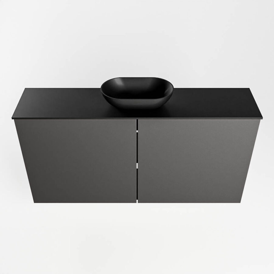 MONDIAZ FOWY toiletmeubel 100cm kleur dark grey. Waskom positie midden kleur urban | urban. Met 1 kraangat - Afbeelding 5