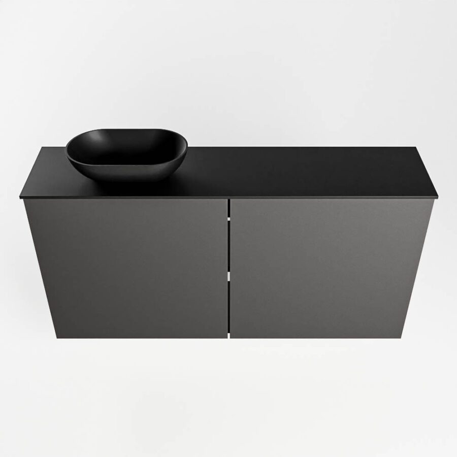 MONDIAZ FOWY toiletmeubel 100cm kleur dark grey. Waskom positie links kleur urban | urban. Met 1 kraangat - Afbeelding 5