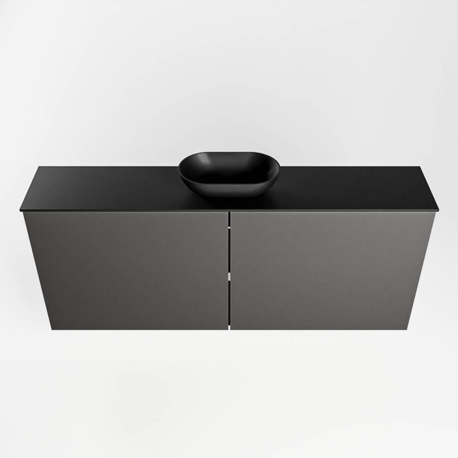 MONDIAZ FOWY toiletmeubel 120cm kleur dark grey. Waskom positie midden kleur urban | urban. Met 1 kraangat - Afbeelding 5