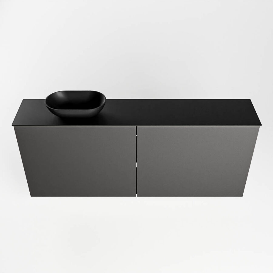 MONDIAZ FOWY toiletmeubel 120cm kleur dark grey. Waskom positie links kleur urban | urban. Met 1 kraangat - Afbeelding 5